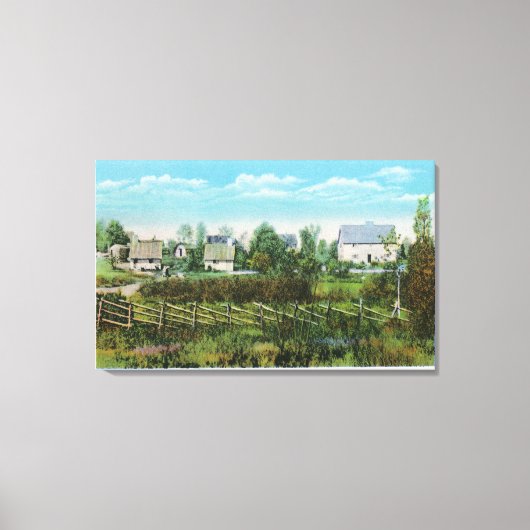 Pioneers Village Scene in Forest River Park # Canvas Afdruk (Voorkant)