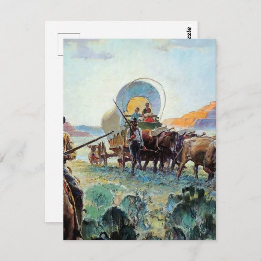 "Pioneers" Western Art by Herbert M Stoops Briefkaart (Voorkant / Achterkant)