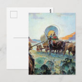 “Pioniers” Westerse kunst van Herbert M Stoops Briefkaart (Voorkant / Achterkant)
