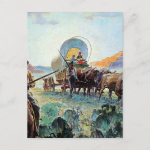 “Pioniers” Westerse kunst van Herbert M Stoops Briefkaart