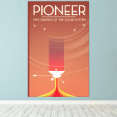 Pionierverkenning van het zonnestelsel canvas afdruk (Insitu (Houten vloer))