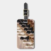 Pionnen op schaakbord bagagelabel (Voorkant verticaal)