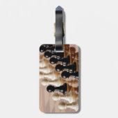 Pionnen op schaakbord bagagelabel (Achterkant verticaal)