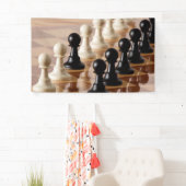 Pionnen op schaakbord spandoek (Insitu)