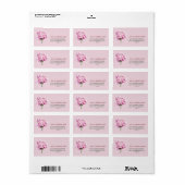 Piony Bloemen Huwelijk Retouradres Etiket (Full Sheet)