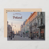 Piotrkowska Street in Dusk in Lodz Polen Briefkaart (Voorkant / Achterkant)