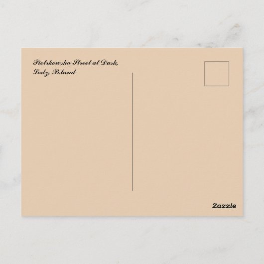 Piotrkowska Street in Dusk in Lodz Polen Briefkaart (Achterkant)