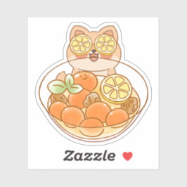 Piou de Shiba-hond: Kawaii gehaktbalsoep-spa Sticker
