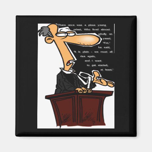 Pious Priest Limerick-grappig Magneet (Voorkant)