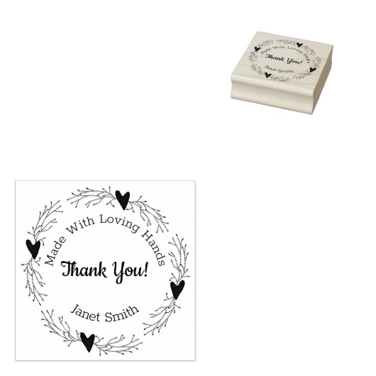 Pip Berrry Business Hartelijk dank voor de houten  Rubberstempel (Gestempeld)