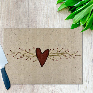 Pip Berry Heart Glass Cutting Board Snijplank