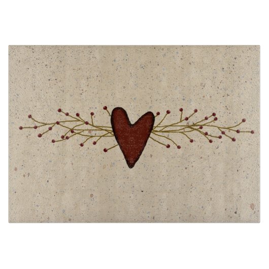 Pip Berry Heart Glass Cutting Board Snijplank (Voorkant)