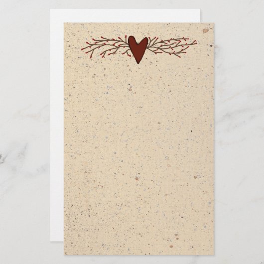 Pip Berry Heart Stationery Briefpapier (Voorkant / Achterkant)