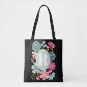 Pip Gerard Gouache Floral Monogram Shoulder Tote Bag (Voorkant)