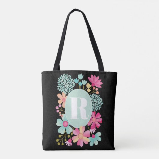 Pip Gerard Gouache Floral Monogram Shoulder Tote Bag (Achterkant)