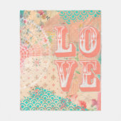 Pip Gerard LOVE Shabby Chic Artist Mixed Media Fleece Deken (Voorkant)