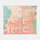 Pip Gerard LOVE Shabby Chic Artist Mixed Media Fleece Deken (Voorkant (Horizontaal))