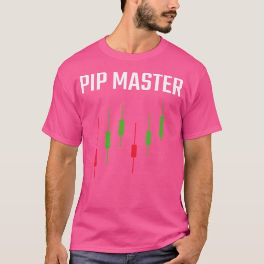 Pip Master Funny Forex Candlestick Trading T-shirt (Voorkant)