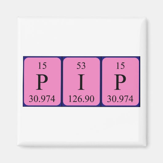 Pip periodiek table name magnet (Voorkant)