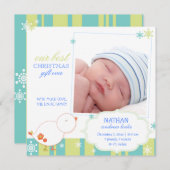 Pip Pip Lil Bird Baby Boy Foto Vogel Aankondiginge Feestdagenkaart (Voorkant / Achterkant)