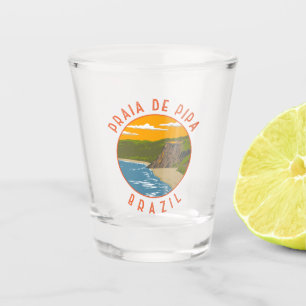 Pipa Beach Brazilië Reizen Kunst Vintage Shot Glas