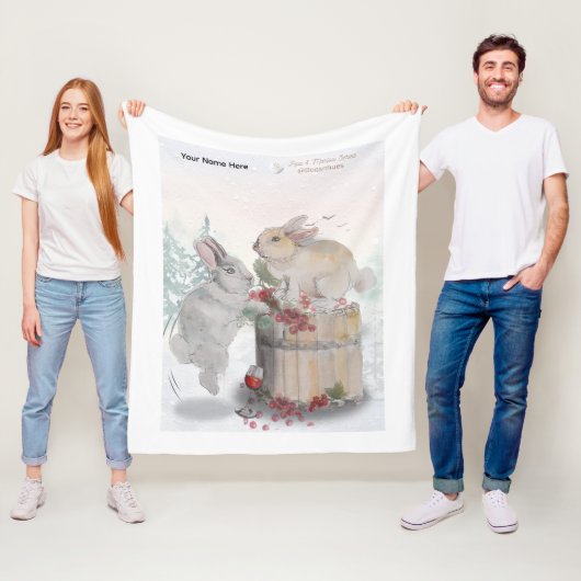 "Pipa & Marlow" Boganhues print Fleece Deken (In situ)