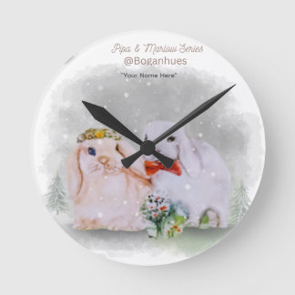 "Pipa & Marlow" Boganhues print Ronde Klok