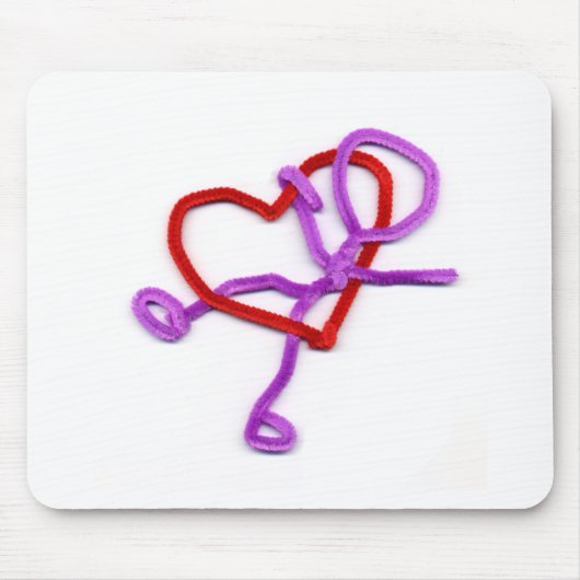 Pipe Cleaner man en hart Muismat (Voorkant)