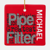 Pipe Fitter Extraordinaire CUSTOM Keramisch Ornament (Achterkant)