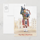 Pipe Major, Royal Scots Briefkaart (Voorkant / Achterkant)