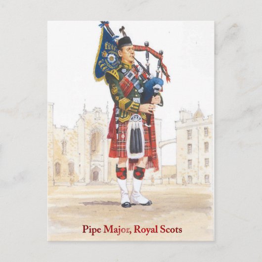 Pipe Major, Royal Scots Briefkaart (Voorkant)