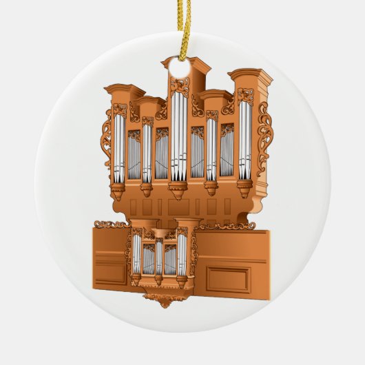 Pipe Organ, Church Organ Graphic Brown Keramisch Ornament (Voorkant)
