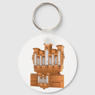 Pipe Organ, Church Organ Graphic Brown Sleutelhanger