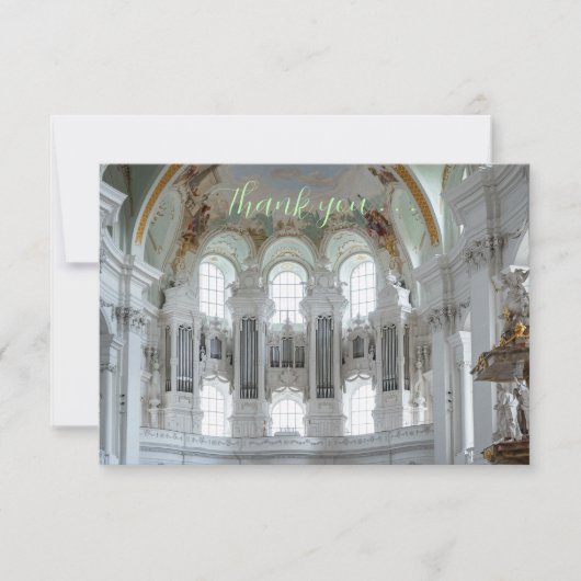 Pipe organ thank you card for musicians bedankkaart (Voorkant)
