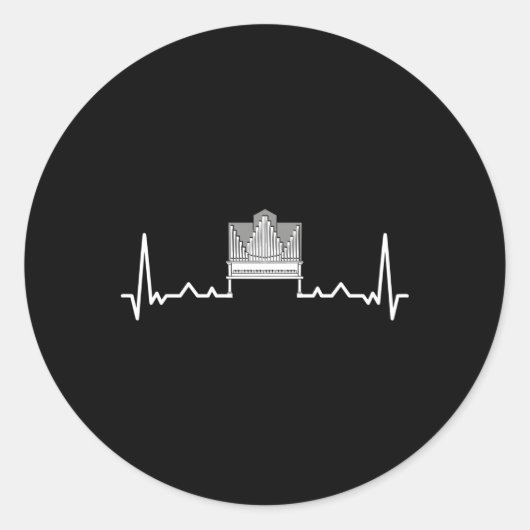 Pipe Orgel Instrumentspeler Hebeat Kerk Organist Ronde Sticker (Voorkant)