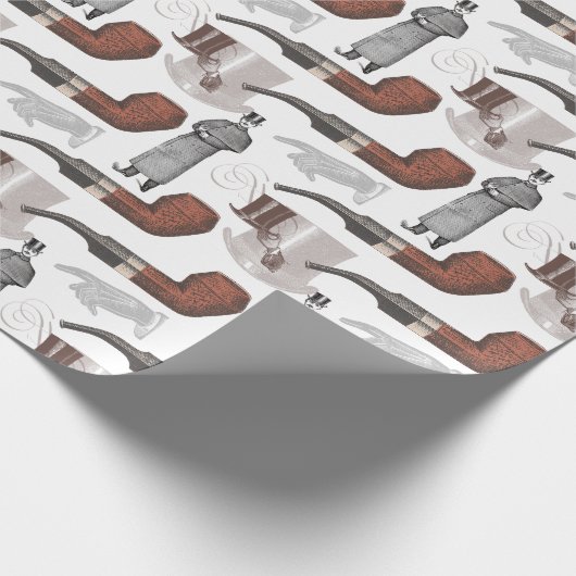 Pipe Smoker Gentleman met Top Hat  Cadeaupapier (Hoek)