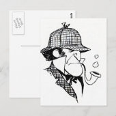 Pipe Smoking Detective Briefkaart (Voorkant / Achterkant)