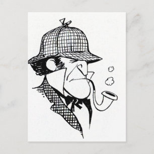 Pipe Smoking Detective Briefkaart