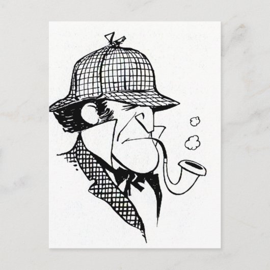 Pipe Smoking Detective Briefkaart (Voorkant)
