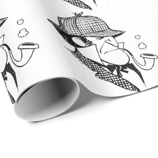 Pipe Smoking Detective Cadeaupapier (Rol Hoek)