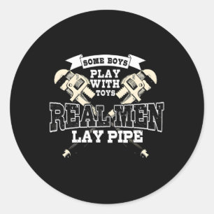 Pipefitter Loodgieter Loodgieterij Real Lay Pijp Ronde Sticker