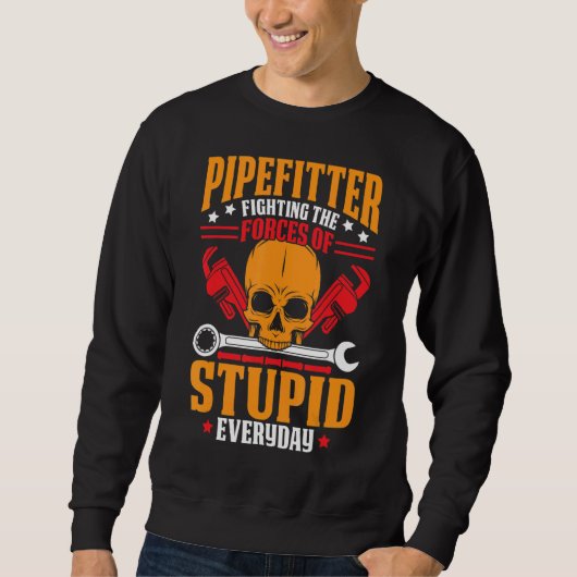 Pipefitter Pun Quote Pijp Fitting Tekst Ontwerp Trui (Voorkant)