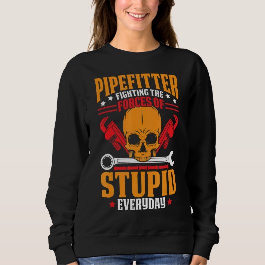Pipefitter Pun Quote Pijp Fitting Tekst Ontwerp Trui (Voorkant)
