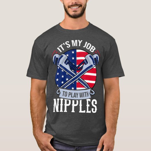 Pipefitter Steamfitter Gift Plumber USA American T-shirt (Voorkant)