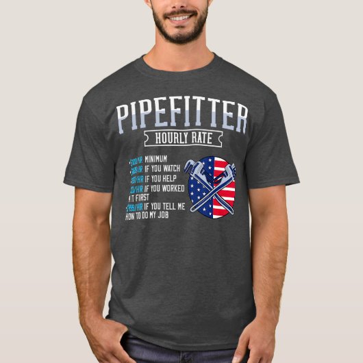 Pipefitter Steamfitter Gift Plumber USA American T-shirt (Voorkant)