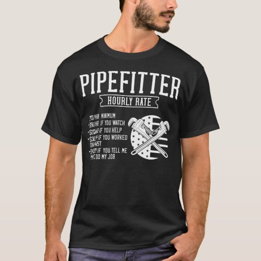 Pipefitter Steamfitter Plumber USA Amerikaanse vla T-shirt (Voorkant)
