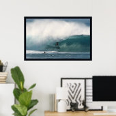 Pipeline Beach Surfer Poster (Thuiskantoor)