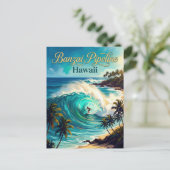 Pipeline Hawaii Briefkaart (Staand voorkant)