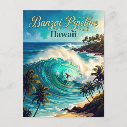Pipeline Hawaii Briefkaart (Voorkant)