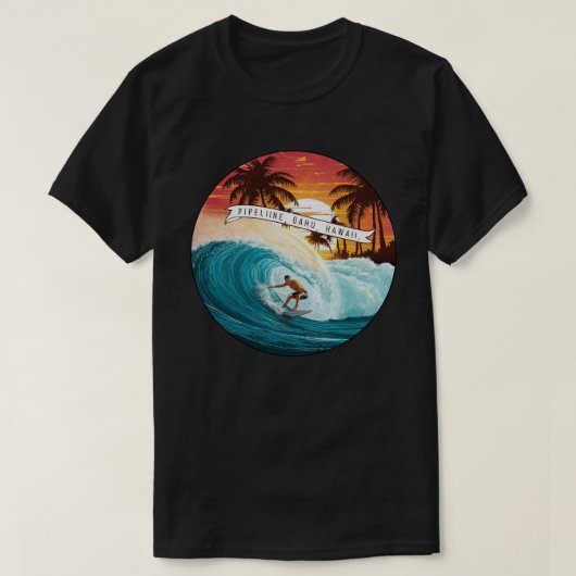Pipeline, Oahu, Hawaï T-shirt (Design voorkant)